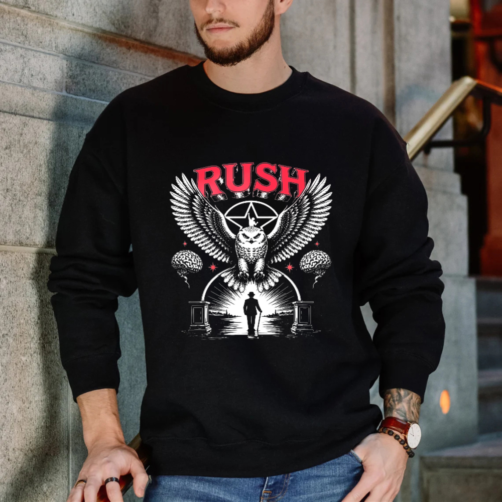Rush Band Eagle Star Graphic Sweatshirt