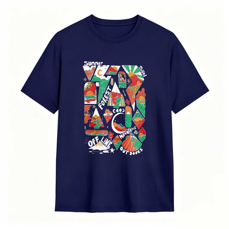 Summer Sun Forest Mountains Outdoor Adventure Nature Landscape Unisex Classic T-shirt