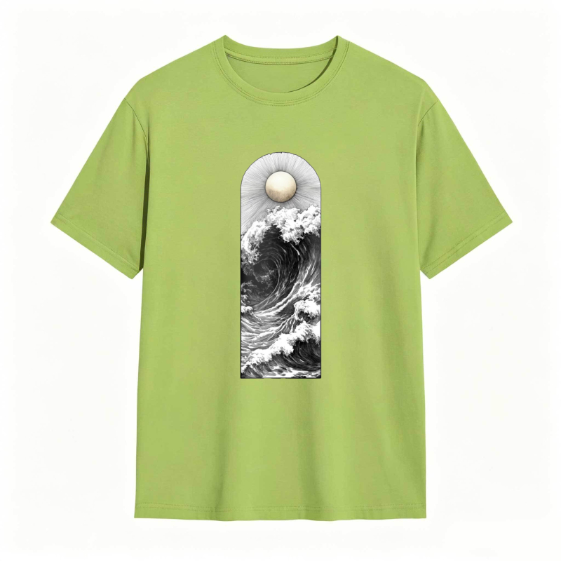Wave And Moon Arch Design Unisex Classic T-shirt