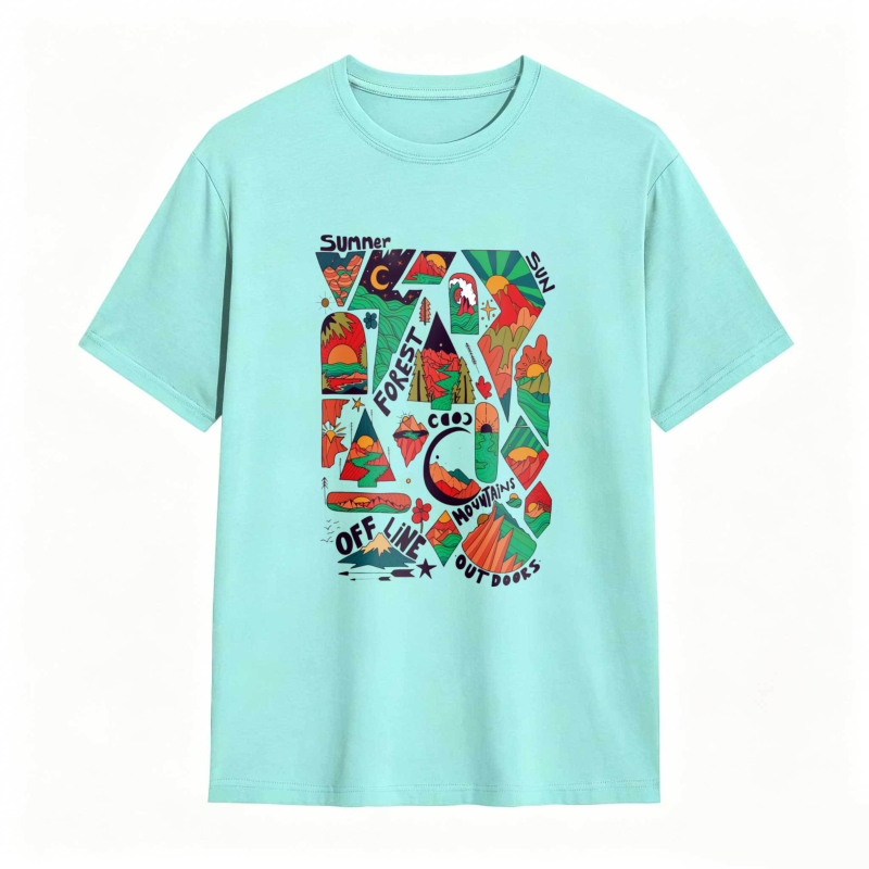 Summer Sun Forest Mountains Outdoor Adventure Nature Landscape Unisex Classic T-shirt