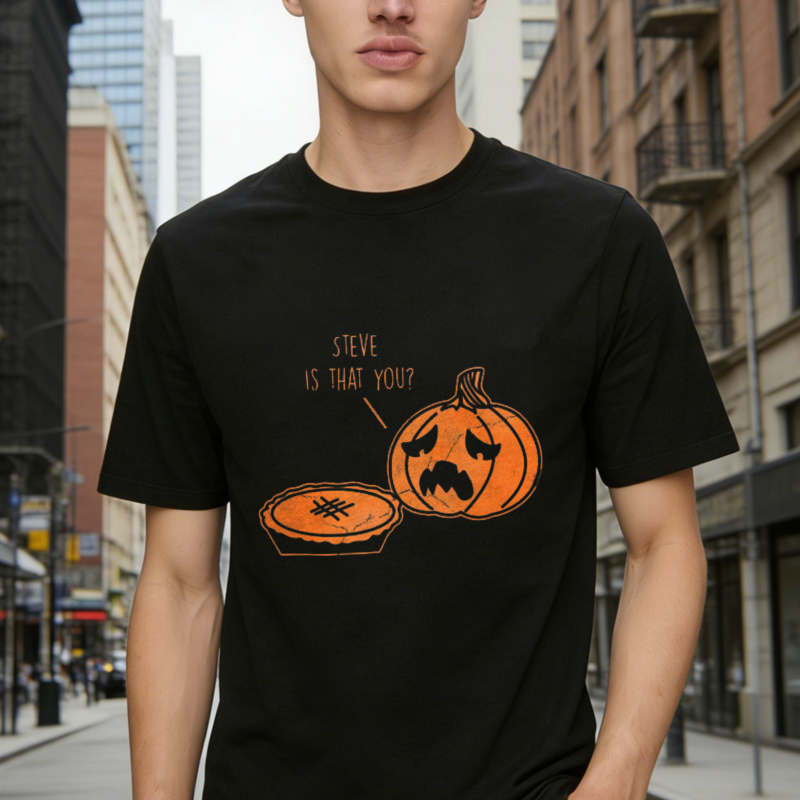 Funny Halloween Pumpkin Pie Steve Is That You Graphic T-shirt
