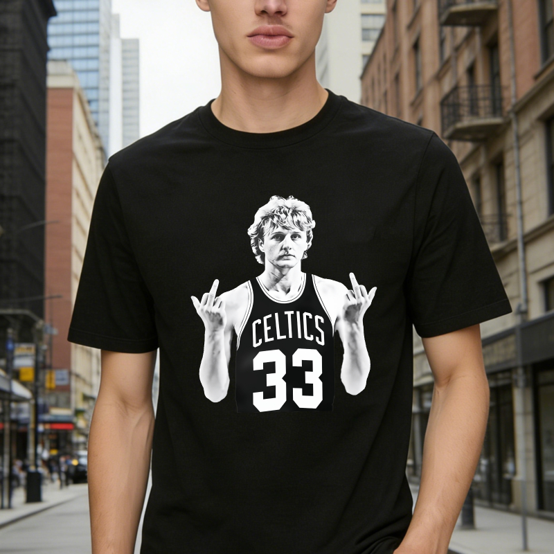Boston Celtics Number 33 Basketball Player Graphic Unisex Classic T-shirt