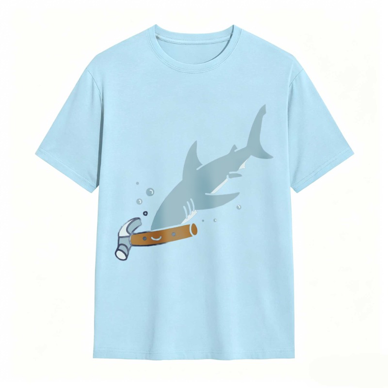 Shark With Hammer Pattern Unisex Classic T-shirt