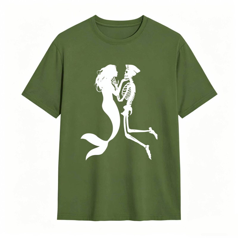 Mermaid And Skeleton Dancing Silhouette Unisex Classic T-shirt