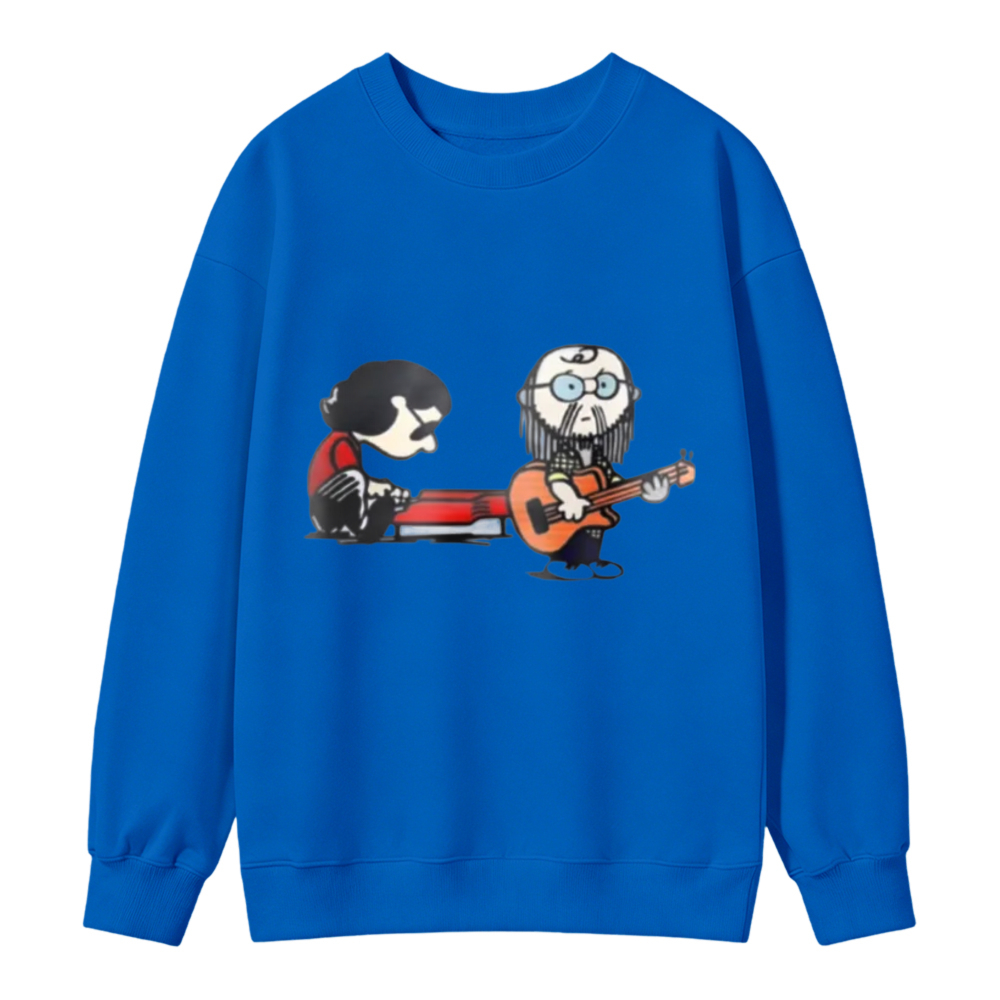 Cartoon Rock Band Guitar Player Graphic Sweatshirt