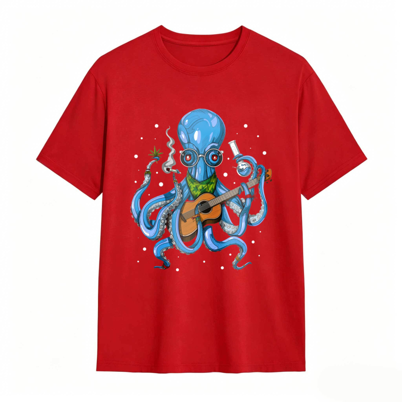 Octopus Playing Guitar With Lab Glassware Unisex Classic T-shirt