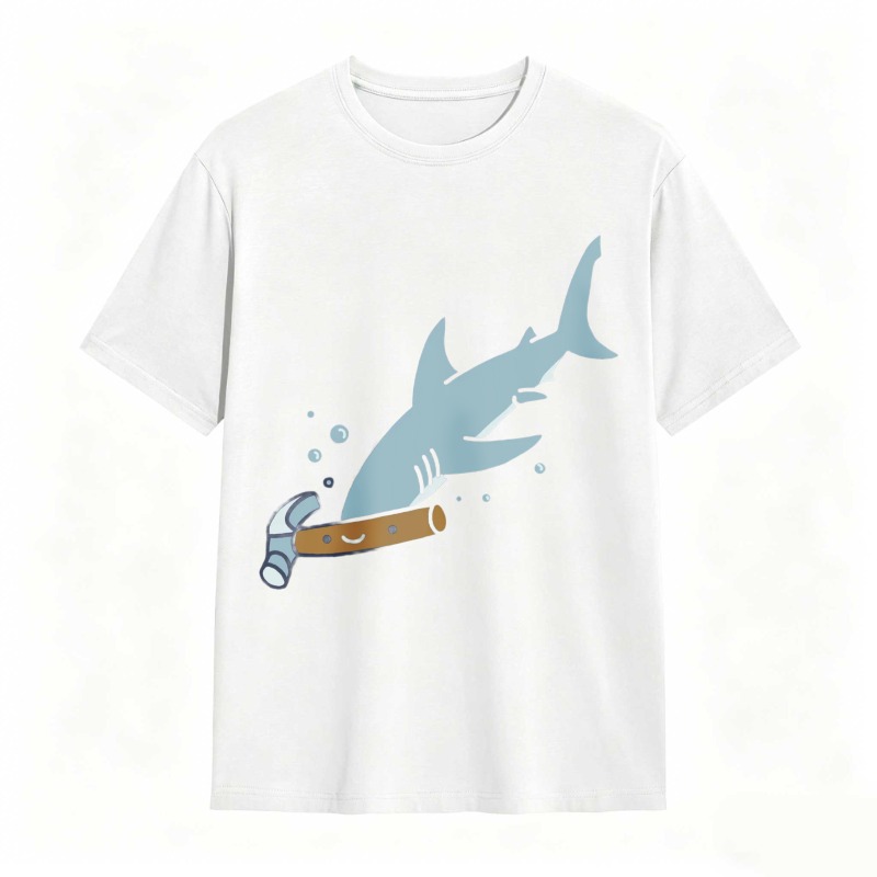 Shark With Hammer Pattern Unisex Classic T-shirt