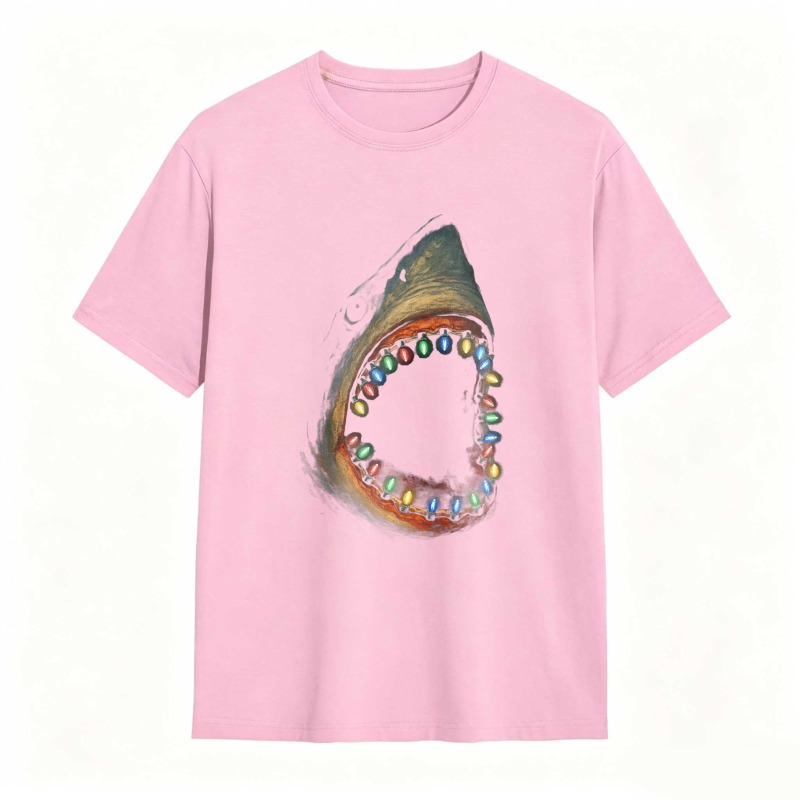 Shark With Colorful Teeth Pattern Unisex Classic T-shirt
