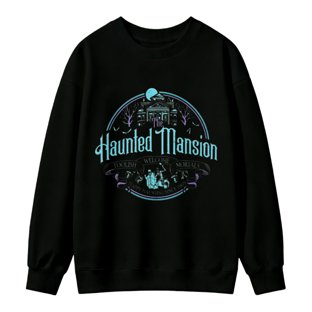 Haunted Mansion Gothic Horror House Moon Skeletons Sweatshirt