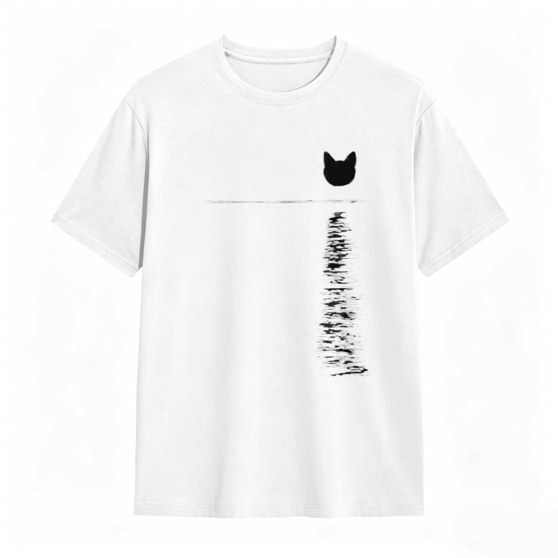 Cat Face And Tail Pattern Unisex Classic T-shirt