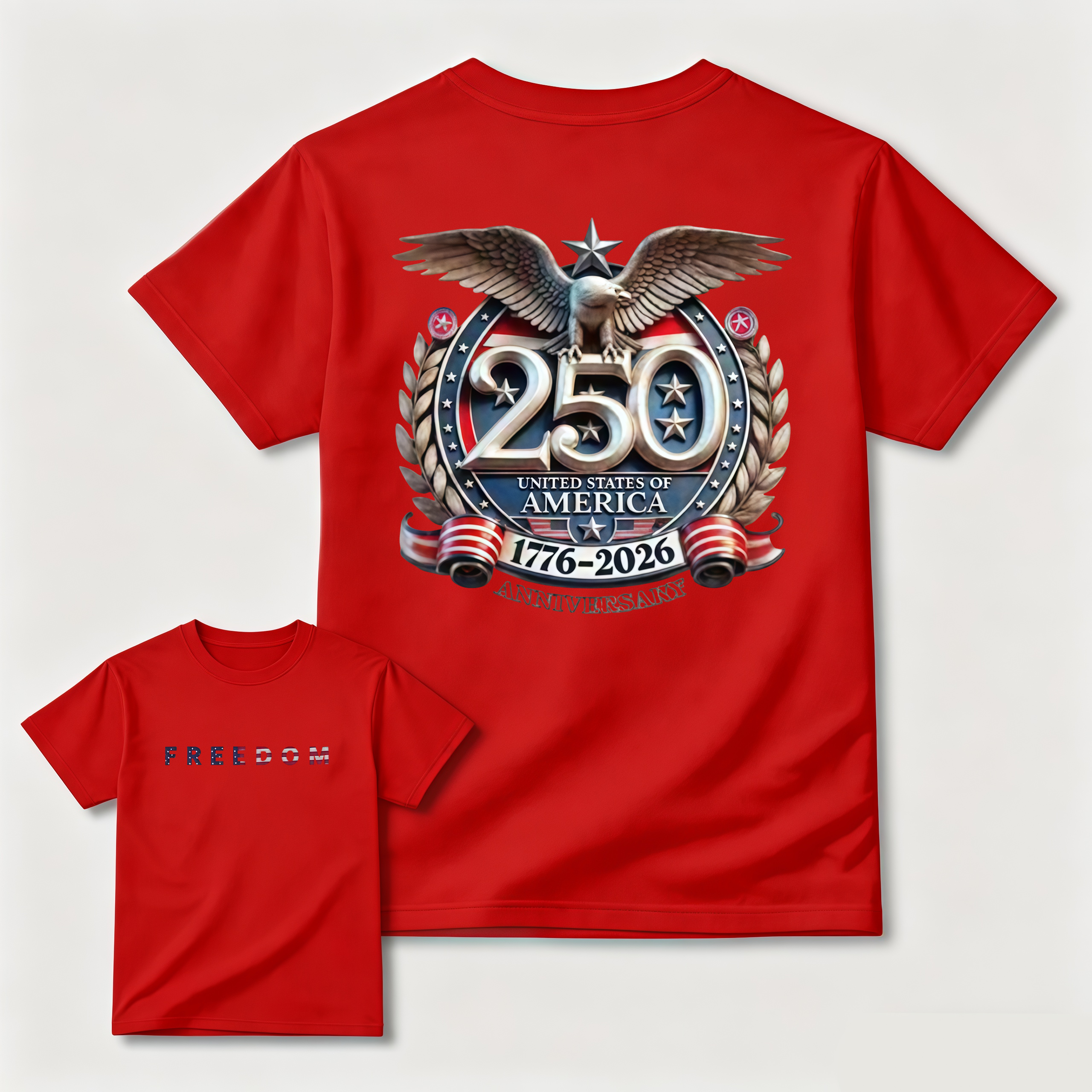 American 250th Anniversary Eagle Freedom Graphic T-Shirt
