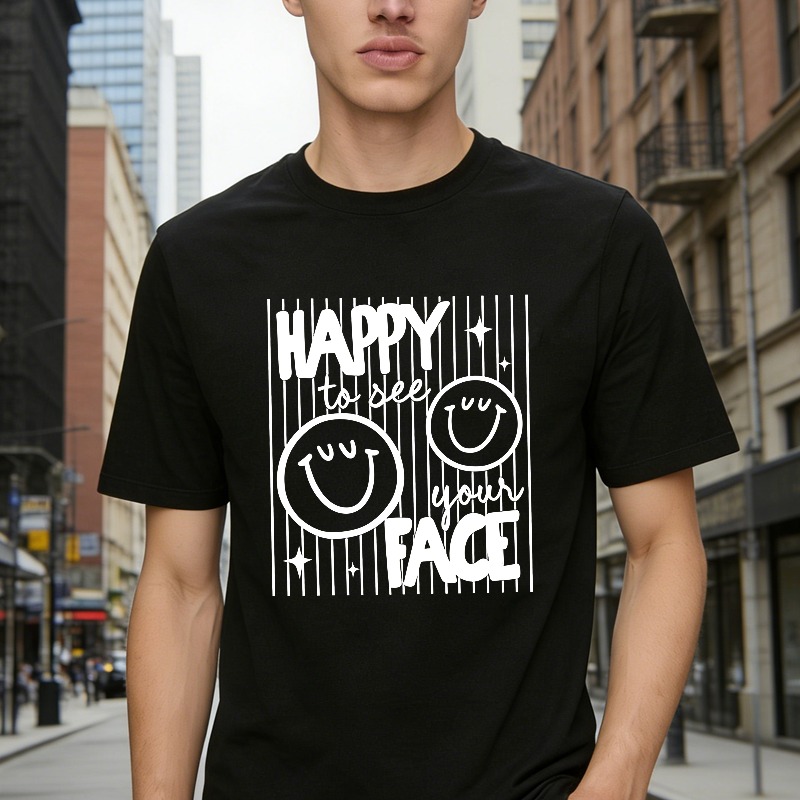Happy To See Your Face Smiley Graphic Unisex Classic T-shirt