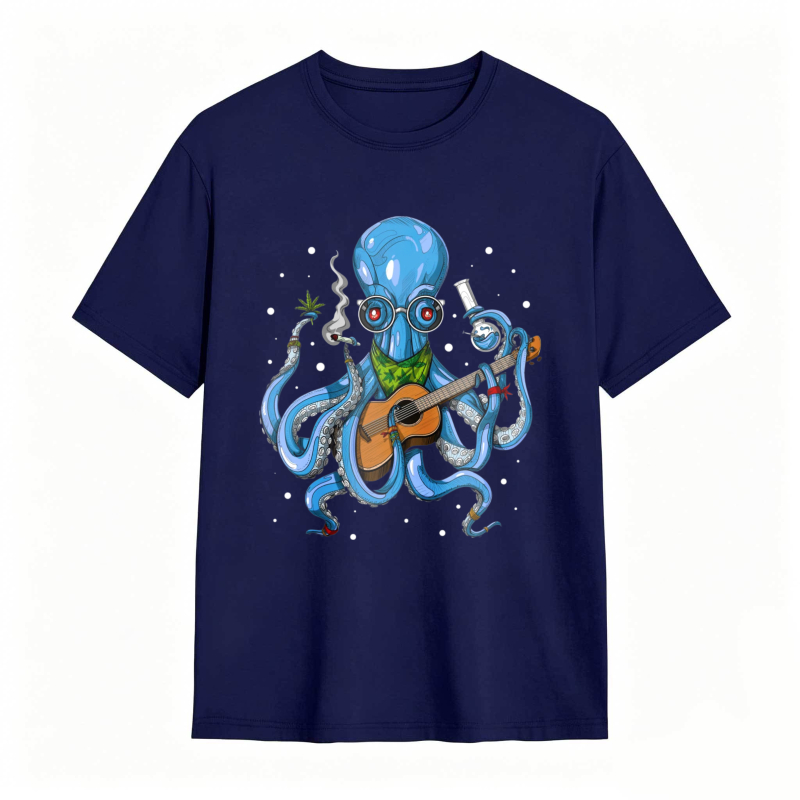 Octopus Playing Guitar With Lab Glassware Unisex Classic T-shirt