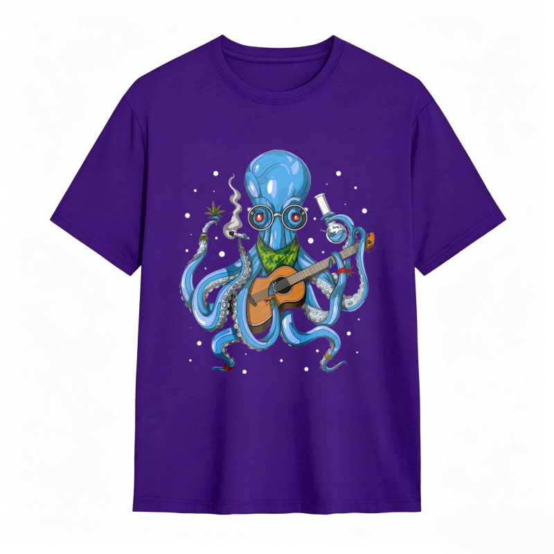Octopus Playing Guitar With Lab Glassware Unisex Classic T-shirt
