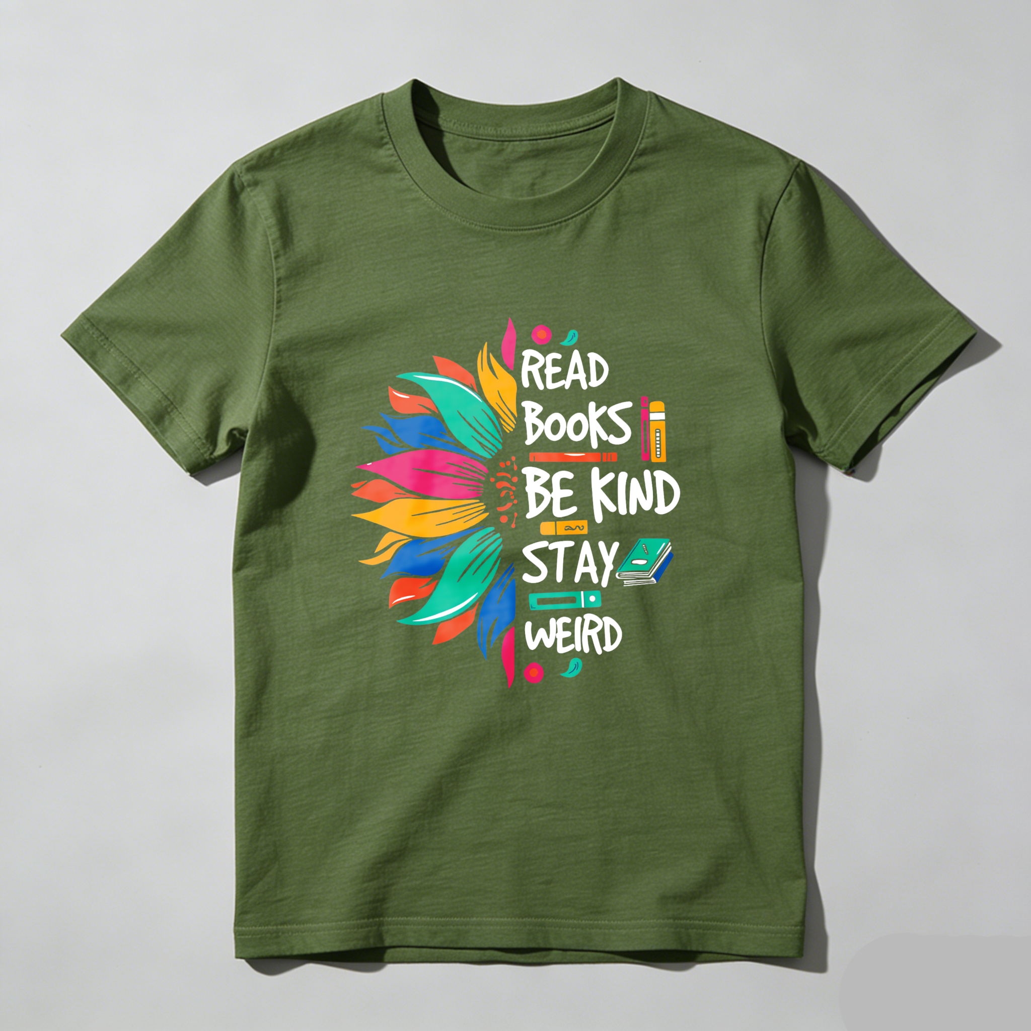 Wardrobecart Read Books Be Kind Stay Weird Tshirt