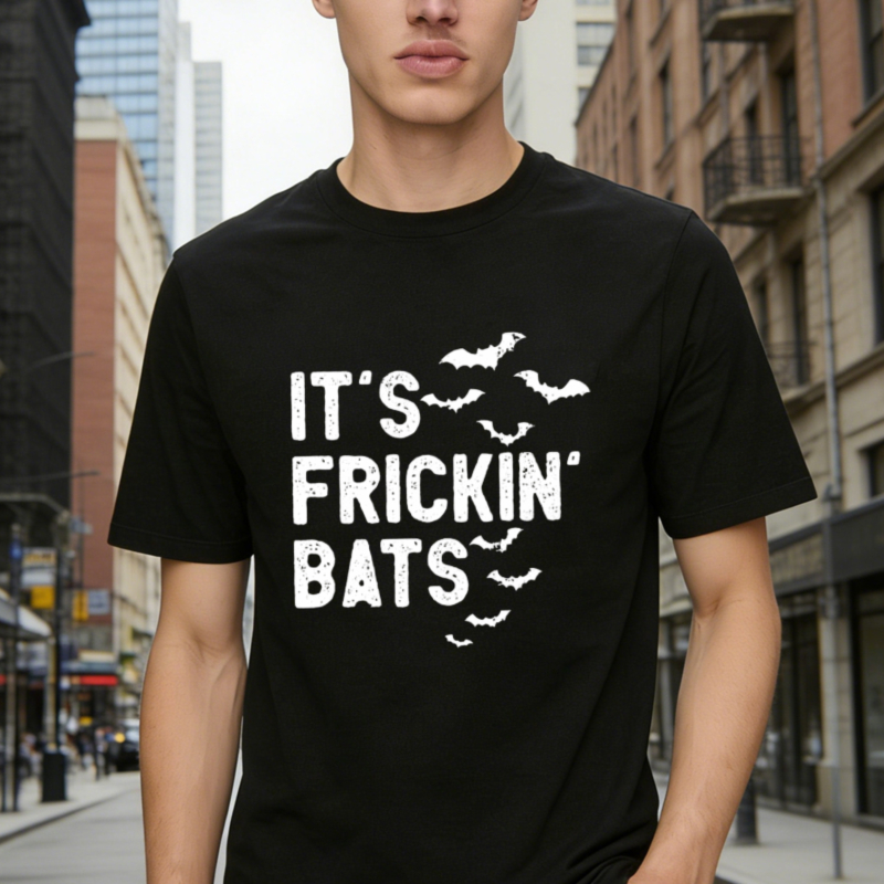 Its Frickin Bats Halloween Bat Silhouette Graphic T-shirt