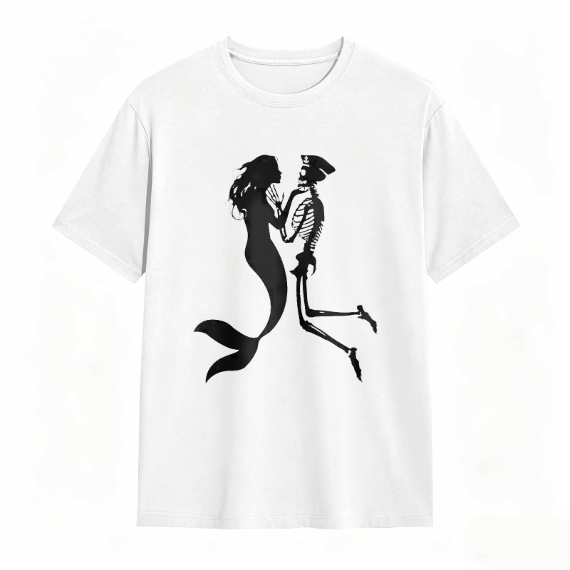 Mermaid And Skeleton Dancing Silhouette Unisex Classic T-shirt