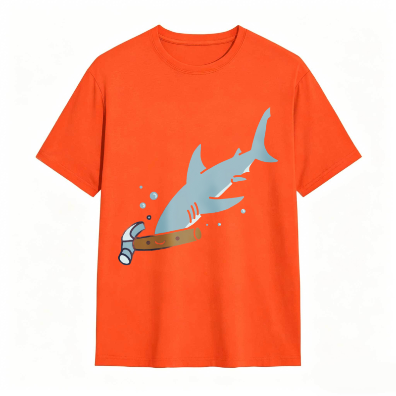 Shark With Hammer Pattern Unisex Classic T-shirt