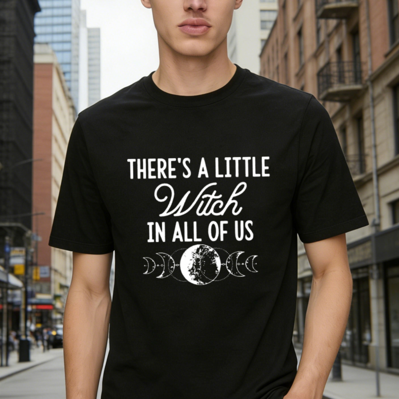 There Is A Little Witch In All Of Us Moon Phase Graphic T-shirt