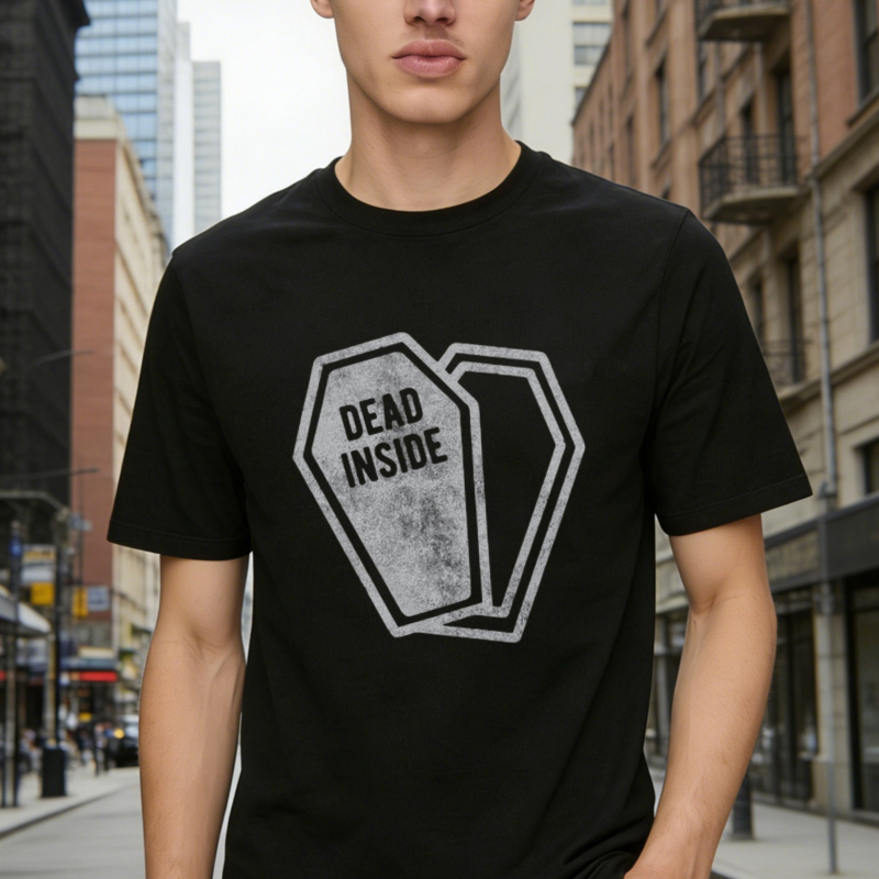 Dead Inside Coffin Graphic T-shirt