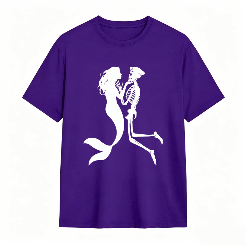 Mermaid And Skeleton Dancing Silhouette Unisex Classic T-shirt