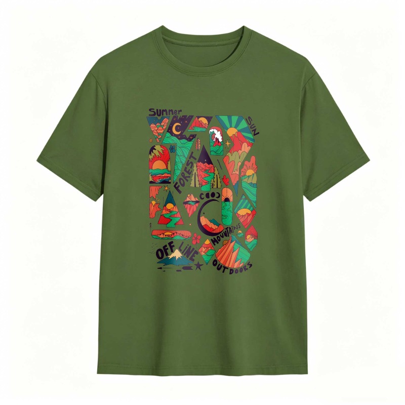 Summer Sun Forest Mountains Outdoor Adventure Nature Landscape Unisex Classic T-shirt