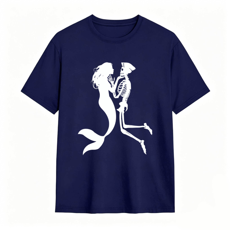 Mermaid And Skeleton Dancing Silhouette Unisex Classic T-shirt