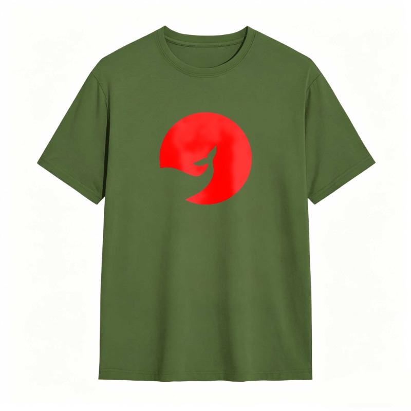Red Circle With White Bird Silhouette Unisex Classic T-shirt
