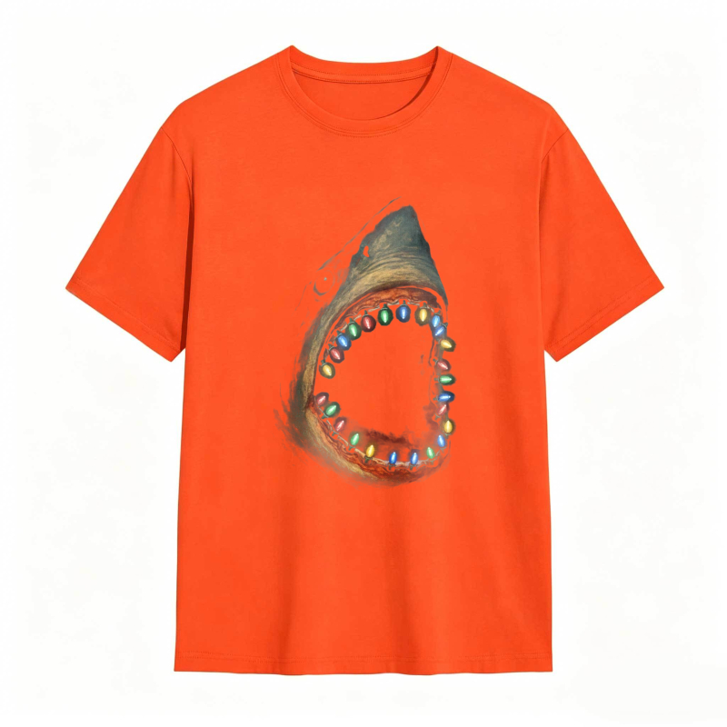 Shark With Colorful Teeth Pattern Unisex Classic T-shirt