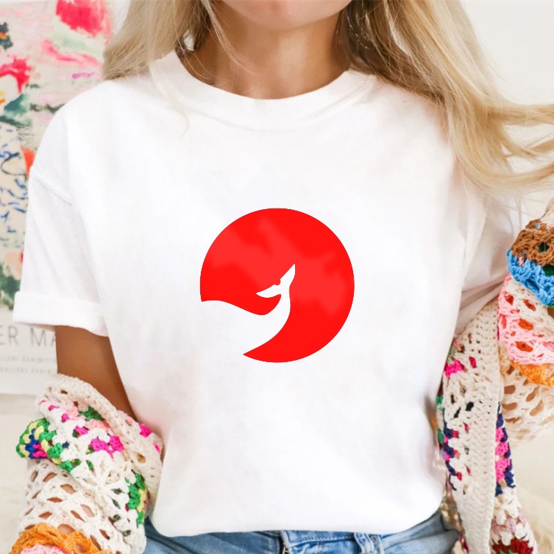 Red Circle With White Bird Silhouette Unisex Classic T-shirt