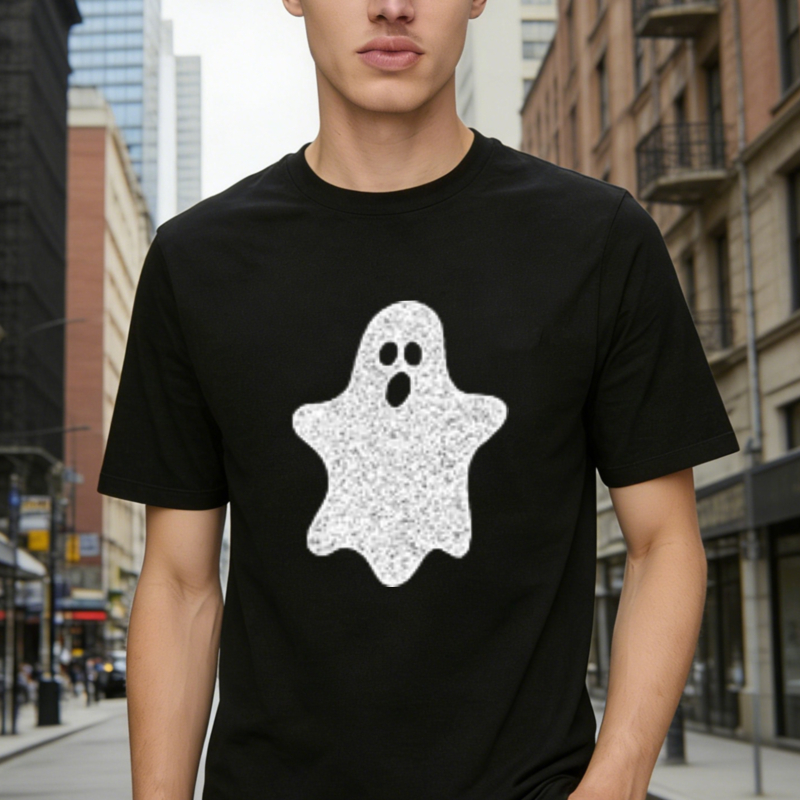 White Speckled Ghost Graphic T-shirt