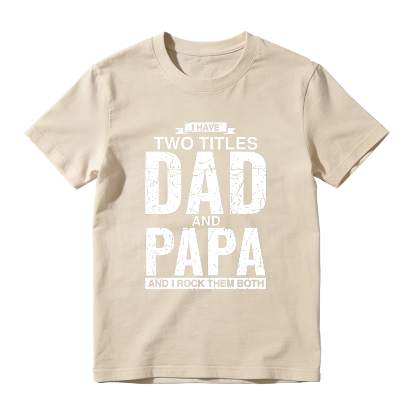 Cool Dad And Papa Double Title Rocking T-Shirt For Awesome Fathers