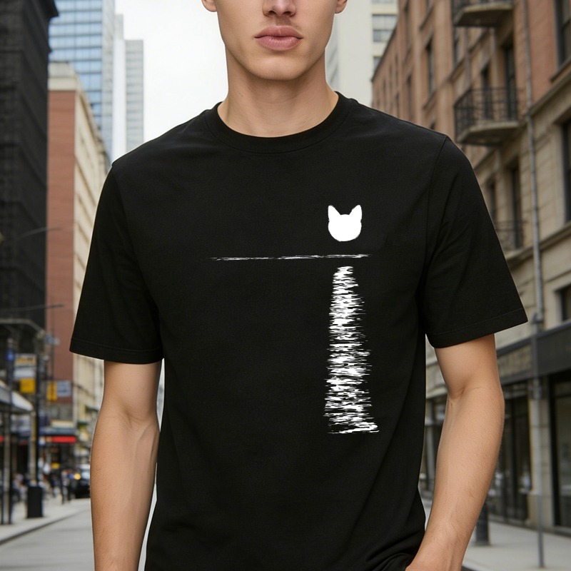 Cat Face And Tail Pattern Unisex Classic T-shirt