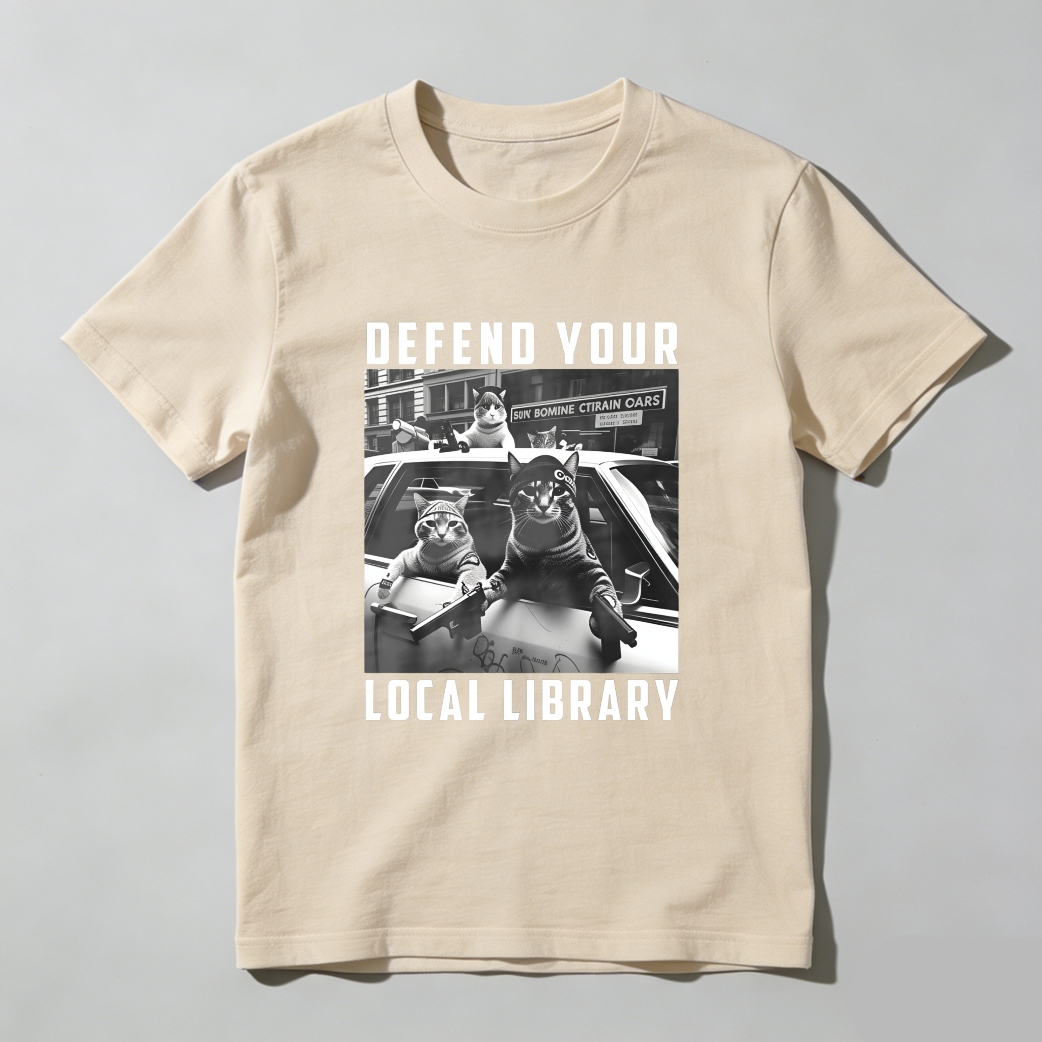 Wardrobecart Defend Your Local Library Cats With Guns Tshirt