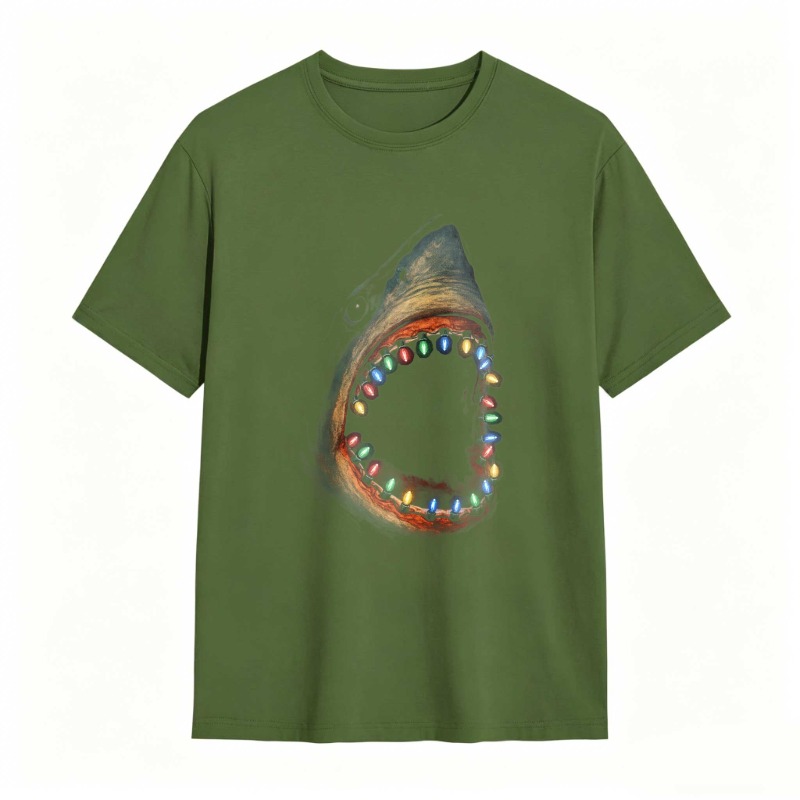 Shark With Colorful Teeth Pattern Unisex Classic T-shirt