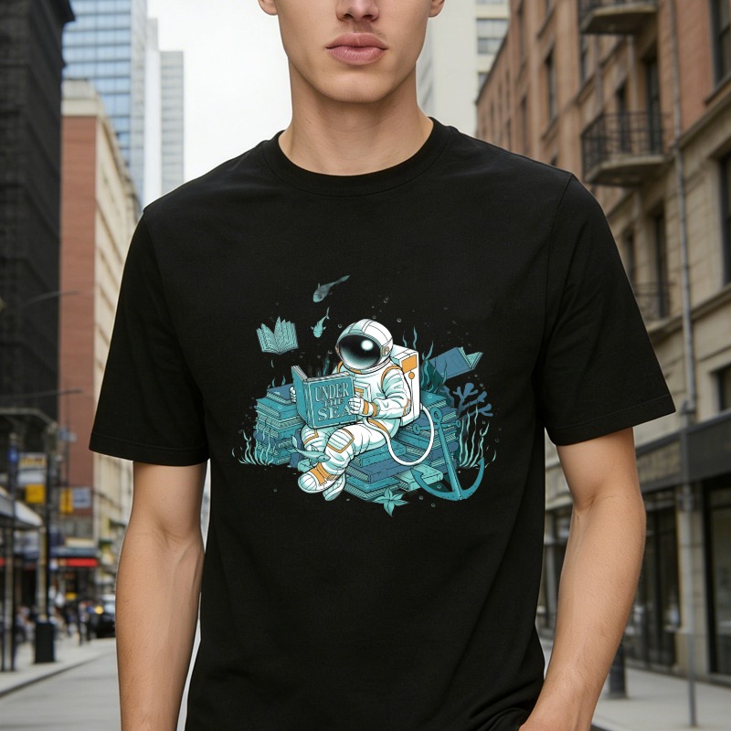 Astronaut Reading Book In Space Unisex Classic T-shirt