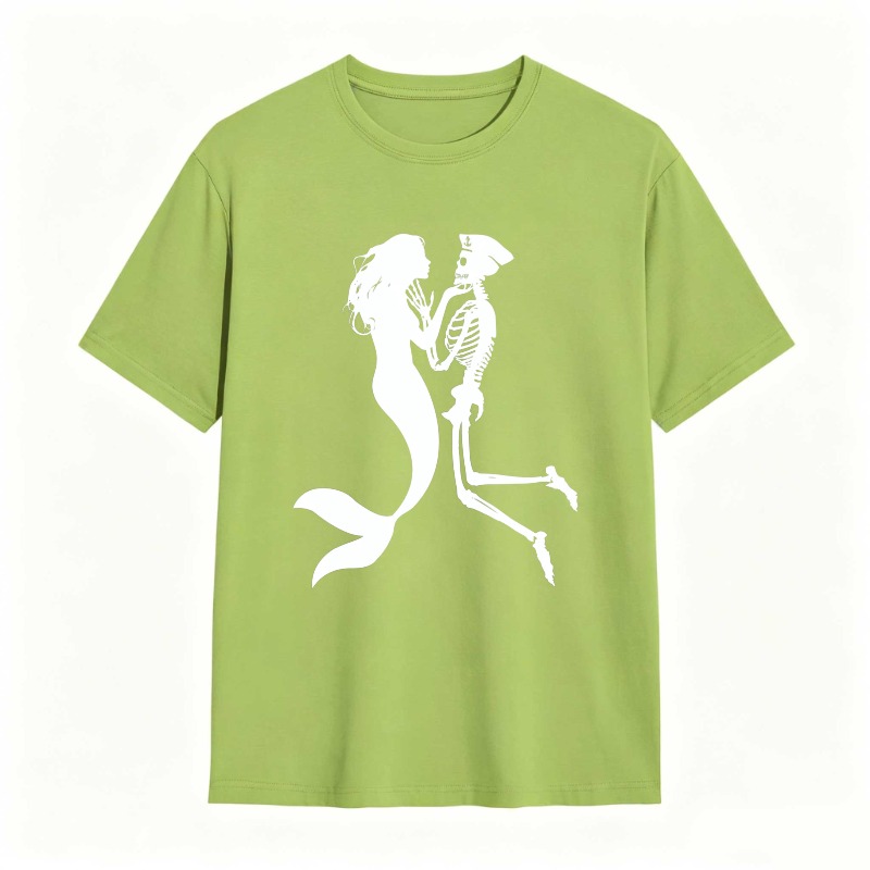 Mermaid And Skeleton Dancing Silhouette Unisex Classic T-shirt