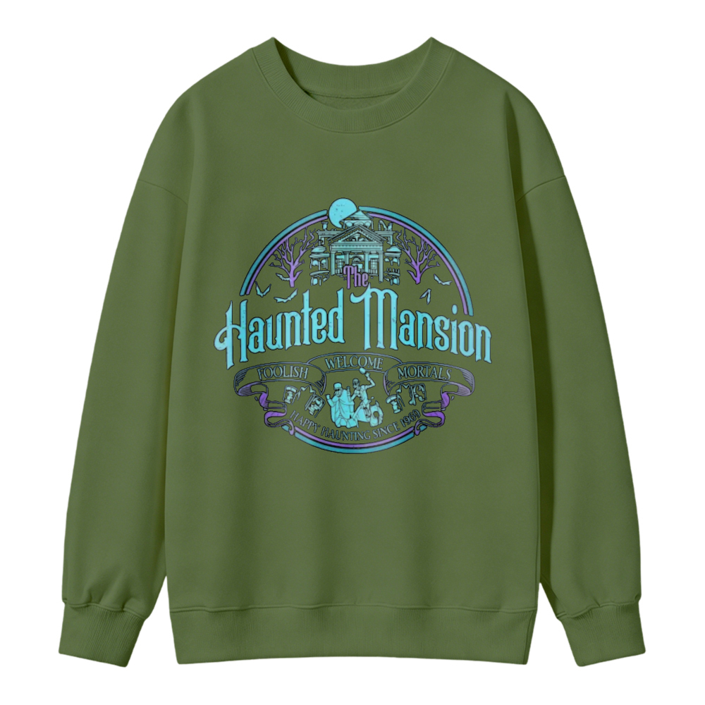 Haunted Mansion Gothic Horror House Moon Skeletons Sweatshirt
