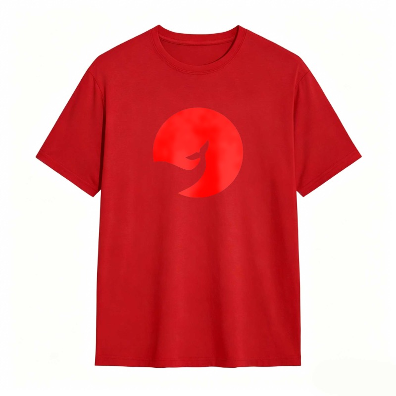 Red Circle With White Bird Silhouette Unisex Classic T-shirt