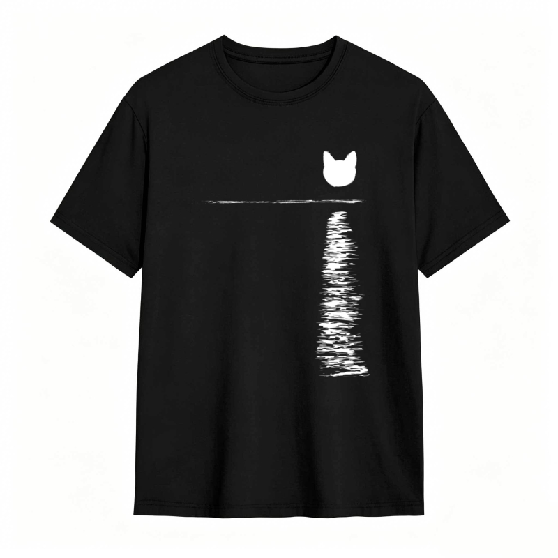 Cat Face And Tail Pattern Unisex Classic T-shirt