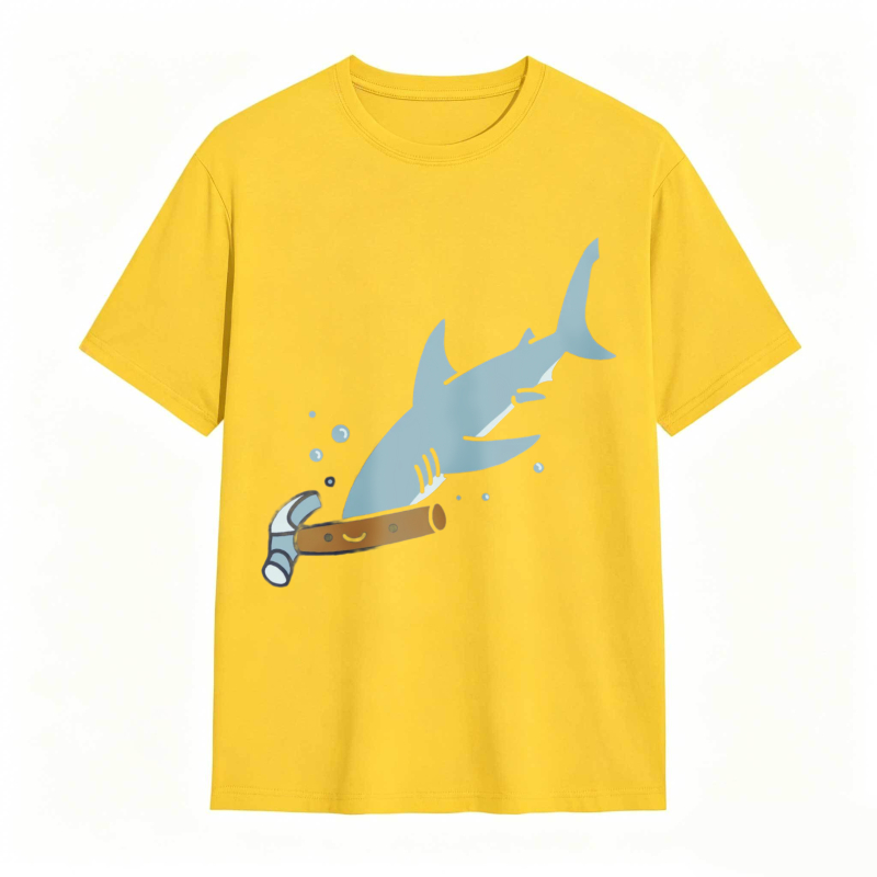 Shark With Hammer Pattern Unisex Classic T-shirt