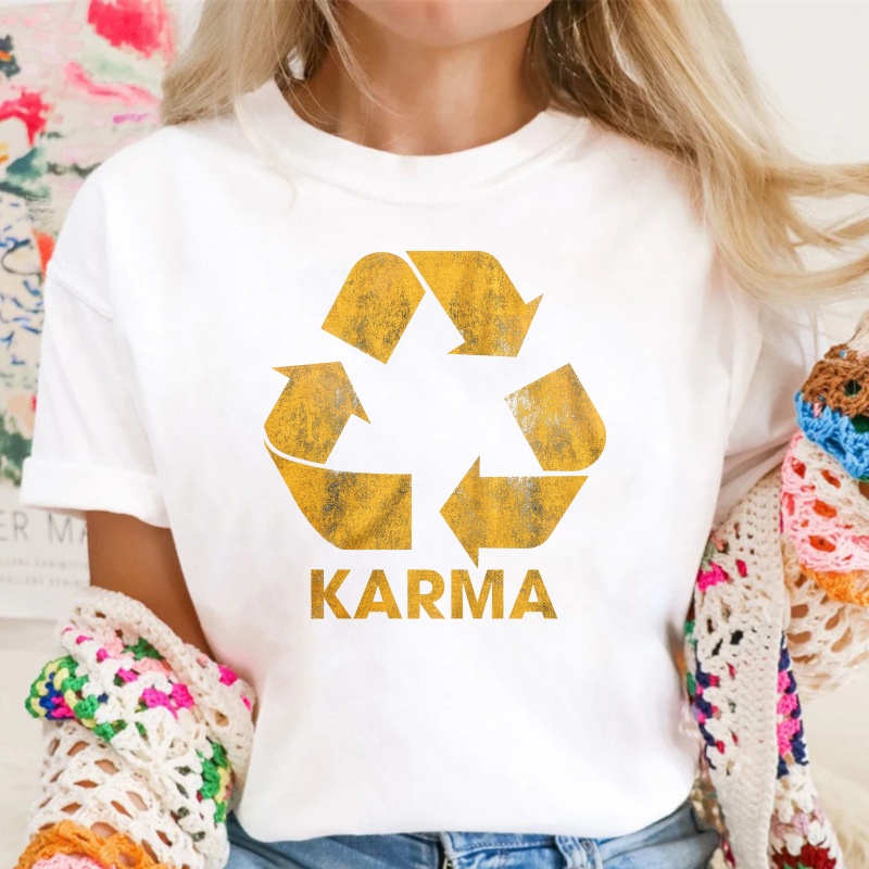 Vintage Karma Recycler Funny Motivational Graphic Tee