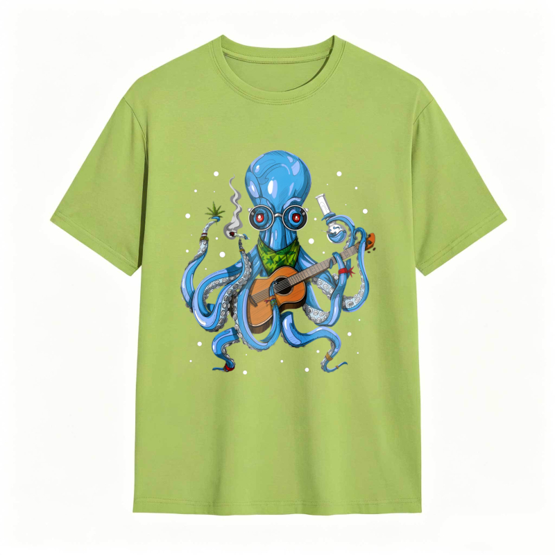 Octopus Playing Guitar With Lab Glassware Unisex Classic T-shirt