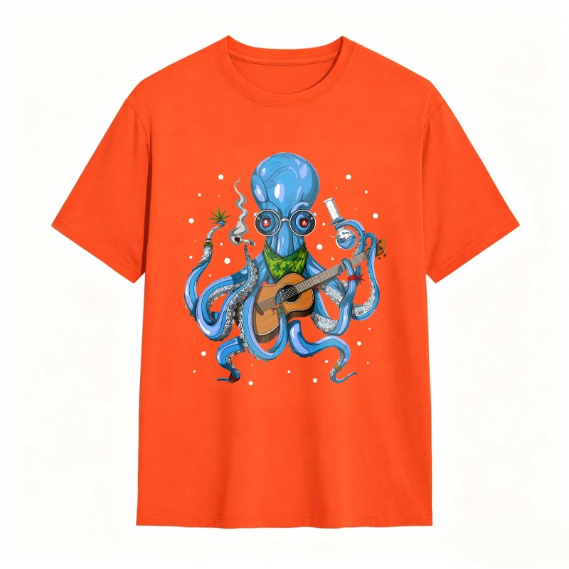 Octopus Playing Guitar With Lab Glassware Unisex Classic T-shirt
