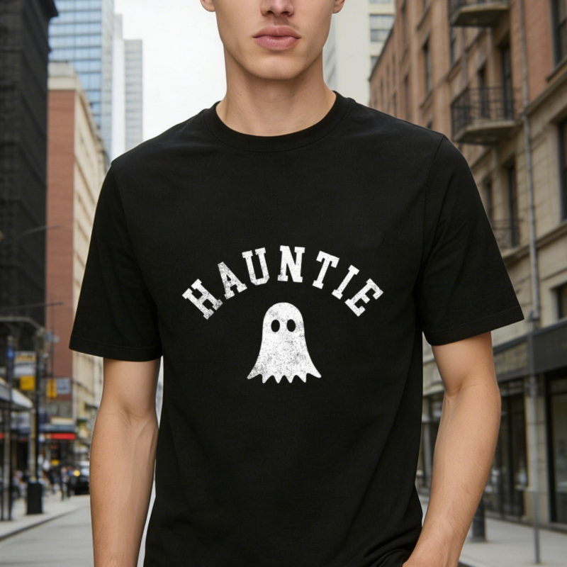 Hauntie Ghost Halloween Graphic T-shirt