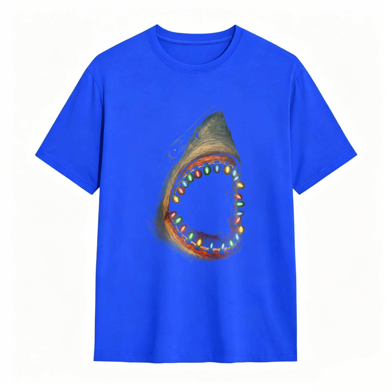 Shark With Colorful Teeth Pattern Unisex Classic T-shirt