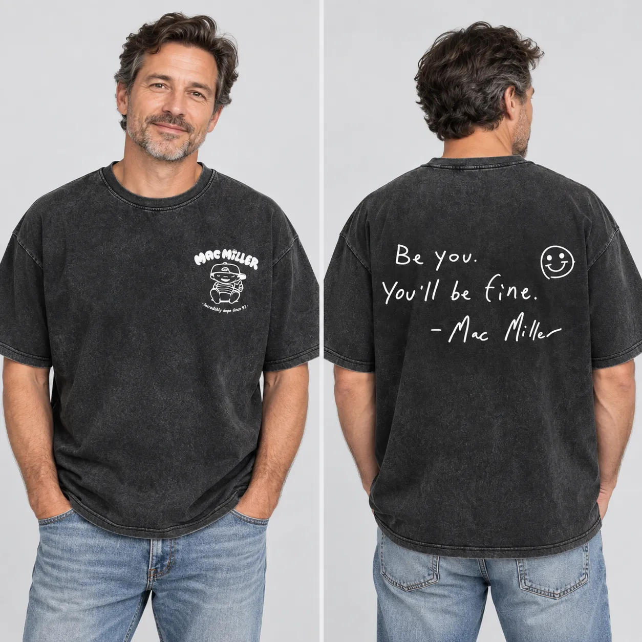 Mac Mi1ler Quote Vintage Hip Hop Rap Washed T-Shirt