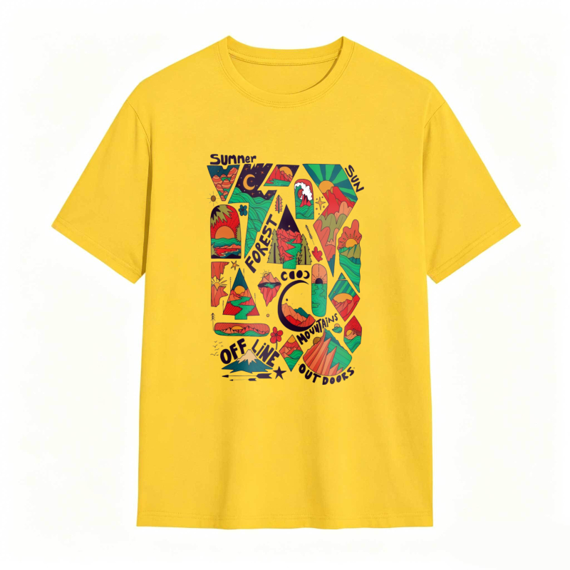 Summer Sun Forest Mountains Outdoor Adventure Nature Landscape Unisex Classic T-shirt
