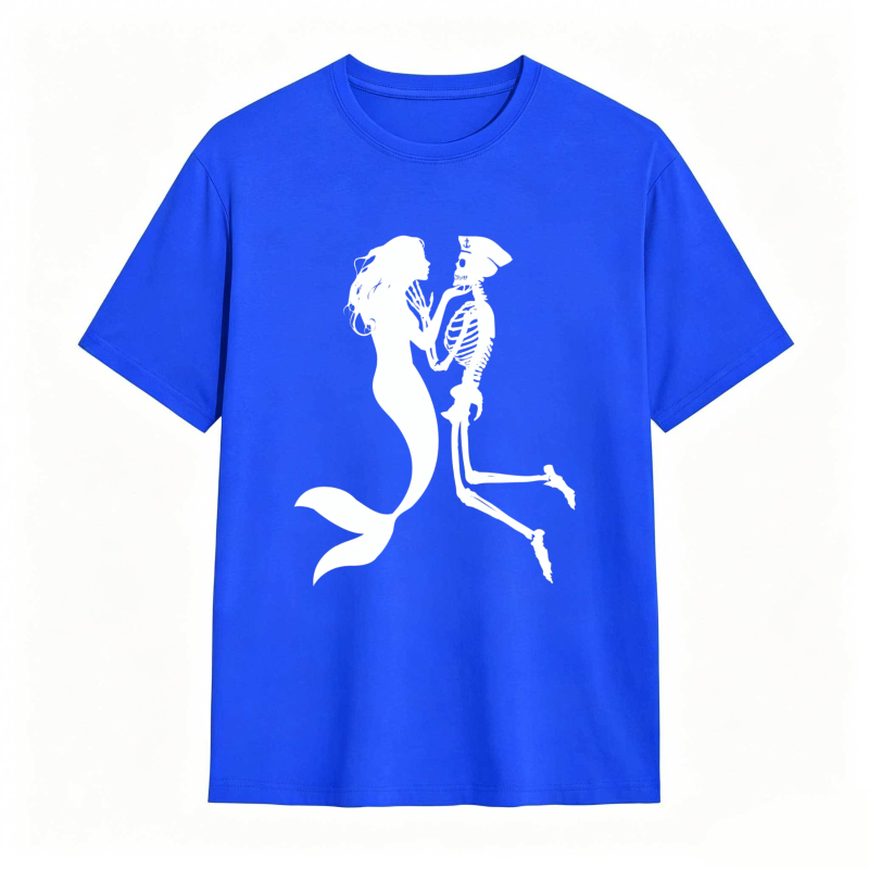 Mermaid And Skeleton Dancing Silhouette Unisex Classic T-shirt