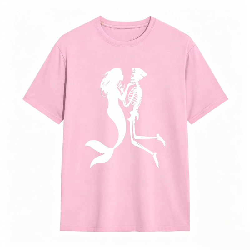 Mermaid And Skeleton Dancing Silhouette Unisex Classic T-shirt
